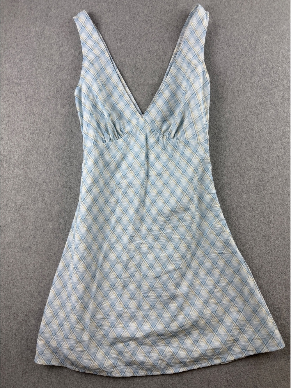Your Favorite by PacSun Blue and White Plaid Sleeveless Dress Size S